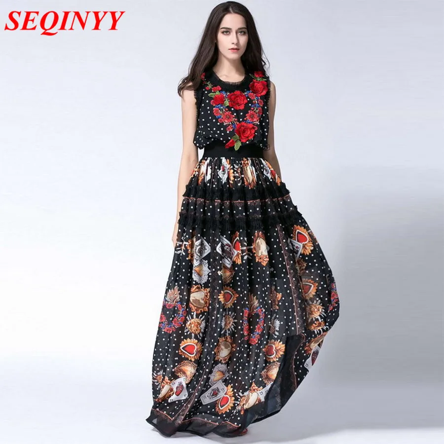 Black Vintage Elegant Dress 2017 Early Autumn Fashion Sleeveless Print Floral Embroidry Pleated Large Swing Women New Long Dress
Black Vintage Elegant Dress 2017 Early Autumn Fashion Sleeveless Print Floral Embroidry Pleated Large Swing Women New Long Dress