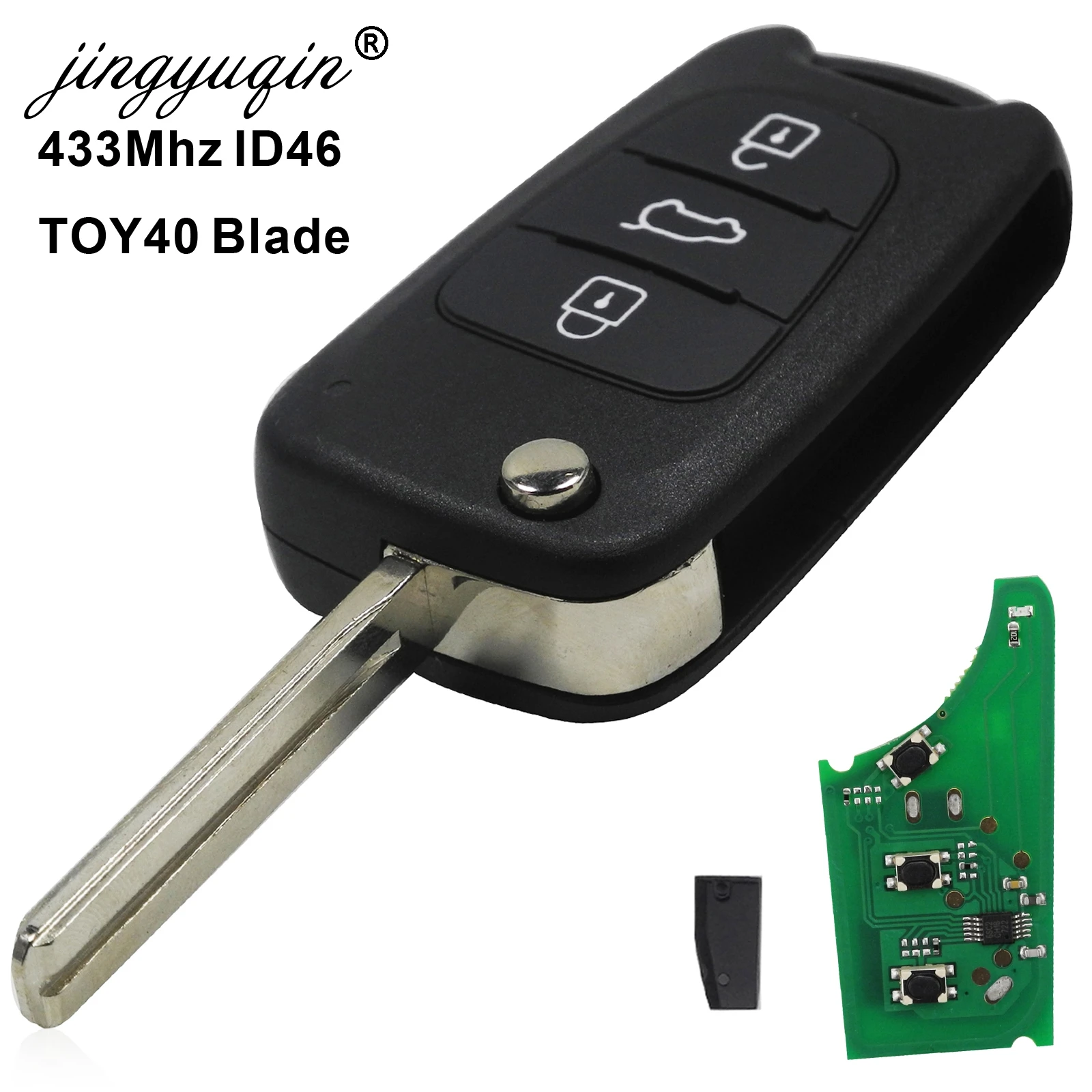 jingyuqin 433.91MHz Chip ID46 Remote Car Key for Kia Sportage K2 K3 K5 Soul 3 Buttons Flip Folding Key fob
jingyuqin 433.91MHz Chip ID46 Remote Car Key for Kia Sportage K2 K3 K5 Soul 3 Buttons Flip Folding Key fob