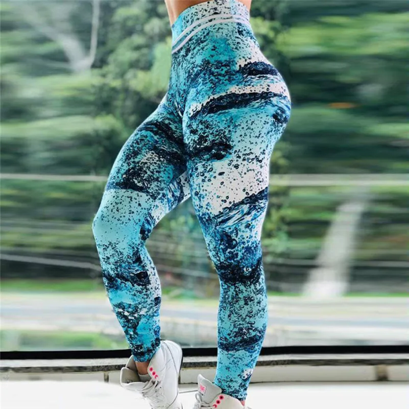 Women's sports pants Yoga pants Blue wave print hip high waist sports leggings yoga pants female fitness leggings gym shark 4as
Women's sports pants Yoga pants Blue wave print hip high waist sports leggings yoga pants female fitness leggings gym shark 4as