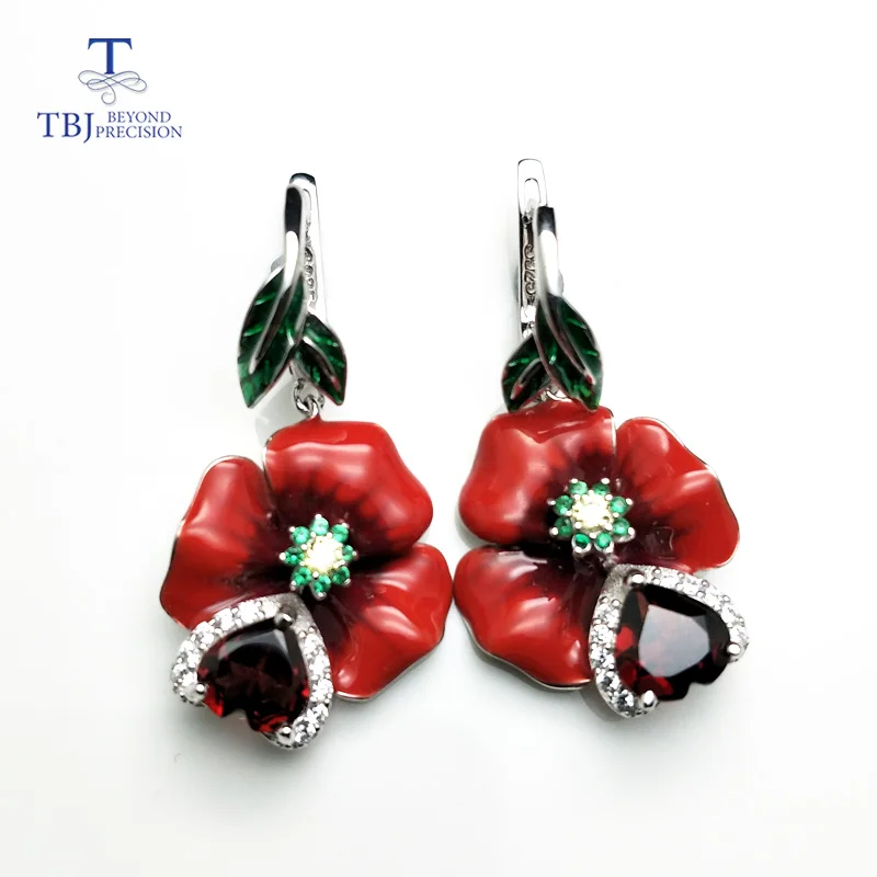 TBJ,Colorful Enamel ethnic earring with natural garnet in 925 sterling silver clasp design for ladies women as gift party wear
TBJ,Colorful Enamel ethnic earring with natural garnet in 925 sterling silver clasp design for ladies women as gift party wear