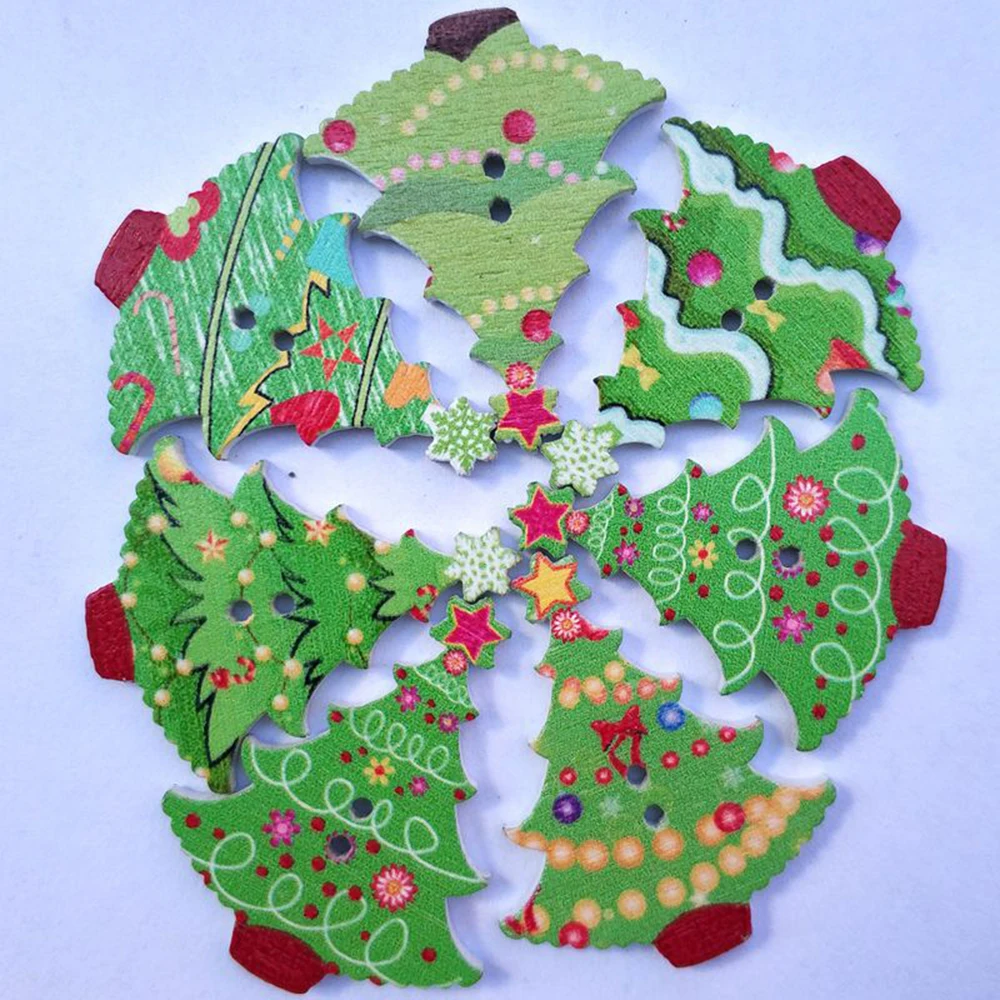 50Pcs Christmas Tree Shape Cartoon Button Painted printing buttons 2 holes Wooden Button For Xmas Decor
50Pcs Christmas Tree Shape Cartoon Button Painted printing buttons 2 holes Wooden Button For Xmas Decor