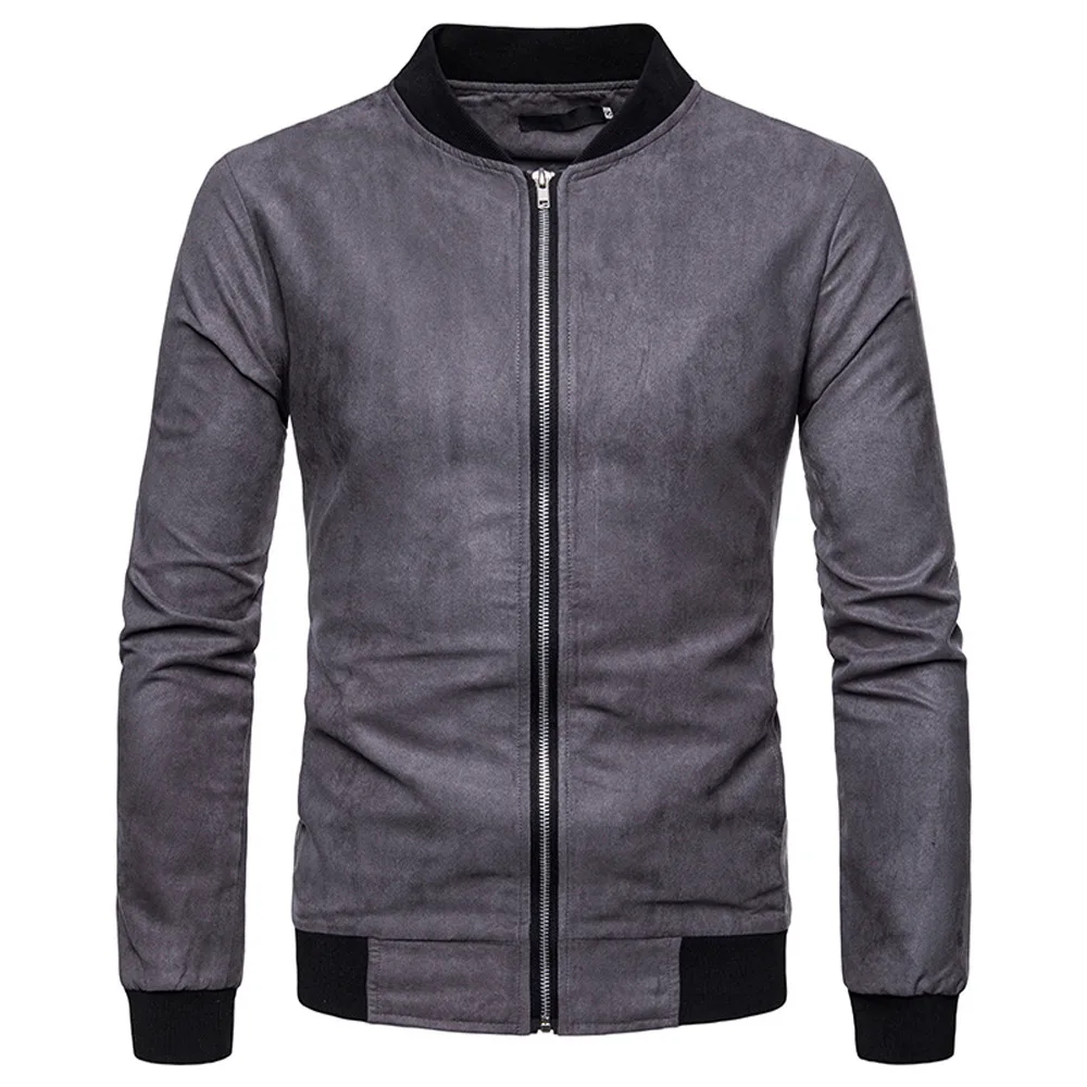 Pocket Collar Front Contrast w/ Color Patchwork Stand Sleeve Bomber Suede Jacket Slim Faux Long Autumn Spring Casual Up Men Zip
Pocket Collar Front Contrast w/ Color Patchwork Stand Sleeve Bomber Suede Jacket Slim Faux Long Autumn Spring Casual Up Men Zip