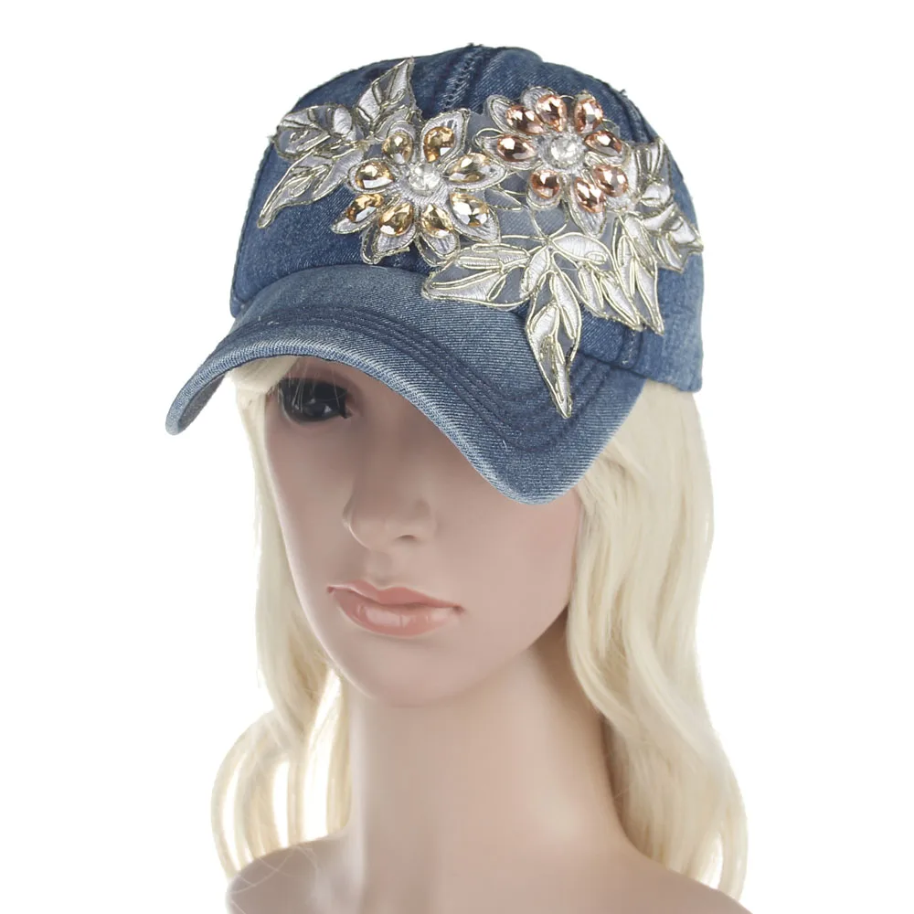 New Fashion Adjustable Baseball Cap Women Diamond Rhinestone Flower Baseball Cap Summer Style Lady Jeans Sun Hats 4color
New Fashion Adjustable Baseball Cap Women Diamond Rhinestone Flower Baseball Cap Summer Style Lady Jeans Sun Hats 4color