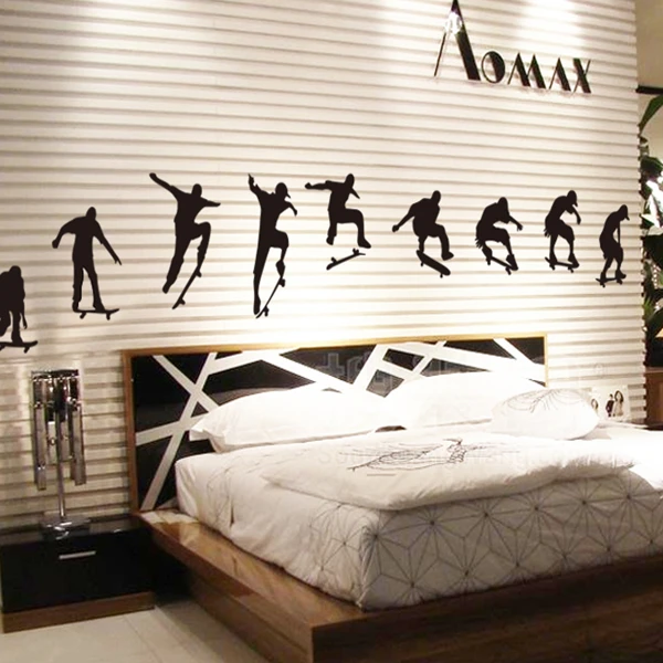 New black roller skating silhouette sitting room bedroom home decoration wall stickers on the wall
New black roller skating silhouette sitting room bedroom home decoration wall stickers on the wall