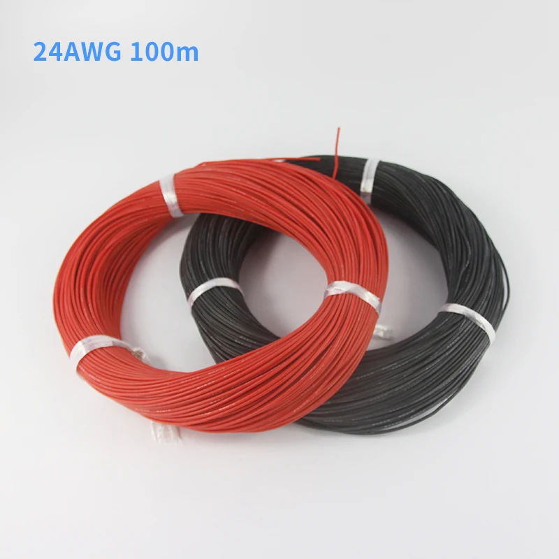 100m Silicon Wire 24AWG Heatproof 200 degree Soft Silicone Silica Gel Wire Cable For RC Model Battery Part in Red Black Blue
100m Silicon Wire 24AWG Heatproof 200 degree Soft Silicone Silica Gel Wire Cable For RC Model Battery Part in Red Black Blue