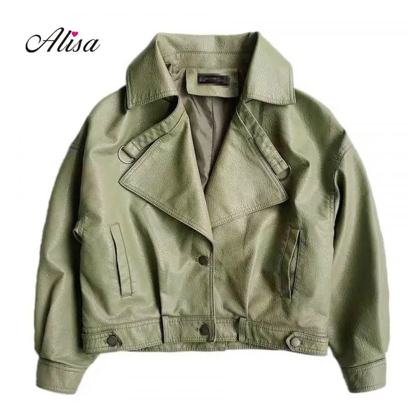 Autumn Leather Loose Coat Females 2019 New Womens High Waist Short Leather Jackets Fashion Locomotive PU Leathers Slim Coats
Autumn Leather Loose Coat Females 2019 New Womens High Waist Short Leather Jackets Fashion Locomotive PU Leathers Slim Coats