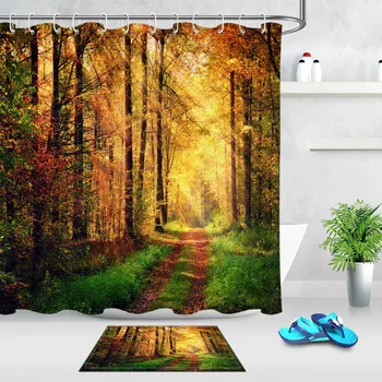 LB Autumn Forest Scenery with Rays of Warm Light Gold Foliage Footpath Shower Curtain Bathroom Fabric For Nature Bathtub Decor
LB Autumn Forest Scenery with Rays of Warm Light Gold Foliage Footpath Shower Curtain Bathroom Fabric For Nature Bathtub Decor