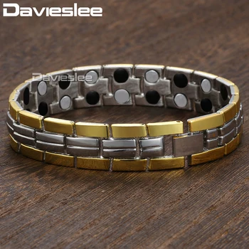 Davieslee Magnetic Bracelet For Men Energy Power Gold Silver Color Stainless Steel Chain Bracelets Mens Gifts 13mm 8inch DKB608 
Davieslee Magnetic Bracelet For Men Energy Power Gold Silver Color Stainless Steel Chain Bracelets Mens Gifts 13mm 8inch DKB608