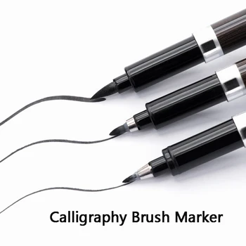 Black Calligraphic Marker Flexible Soft Brush Pen for Writting Art Supplies for Artist Ultra Fine Liner Pen for Calligraphy 
Black Calligraphic Marker Flexible Soft Brush Pen for Writting Art Supplies for Artist Ultra Fine Liner Pen for Calligraphy