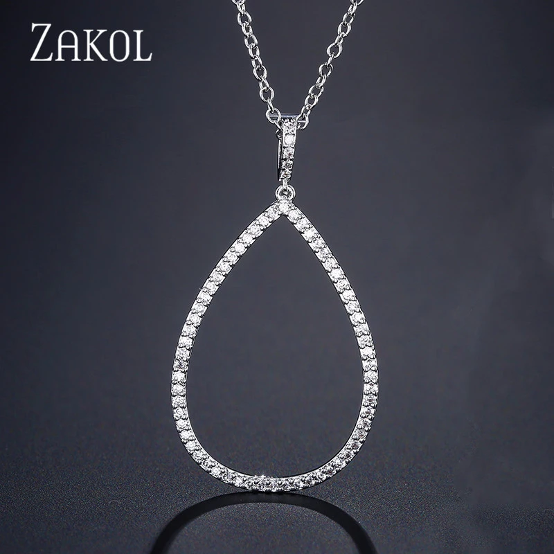 ZAKOL Fashion Zirconia Stone Shine Water Drop Pendant Necklaces for Women Oval Circles with Chain Necklace Jewelry FSNP2037
ZAKOL Fashion Zirconia Stone Shine Water Drop Pendant Necklaces for Women Oval Circles with Chain Necklace Jewelry FSNP2037