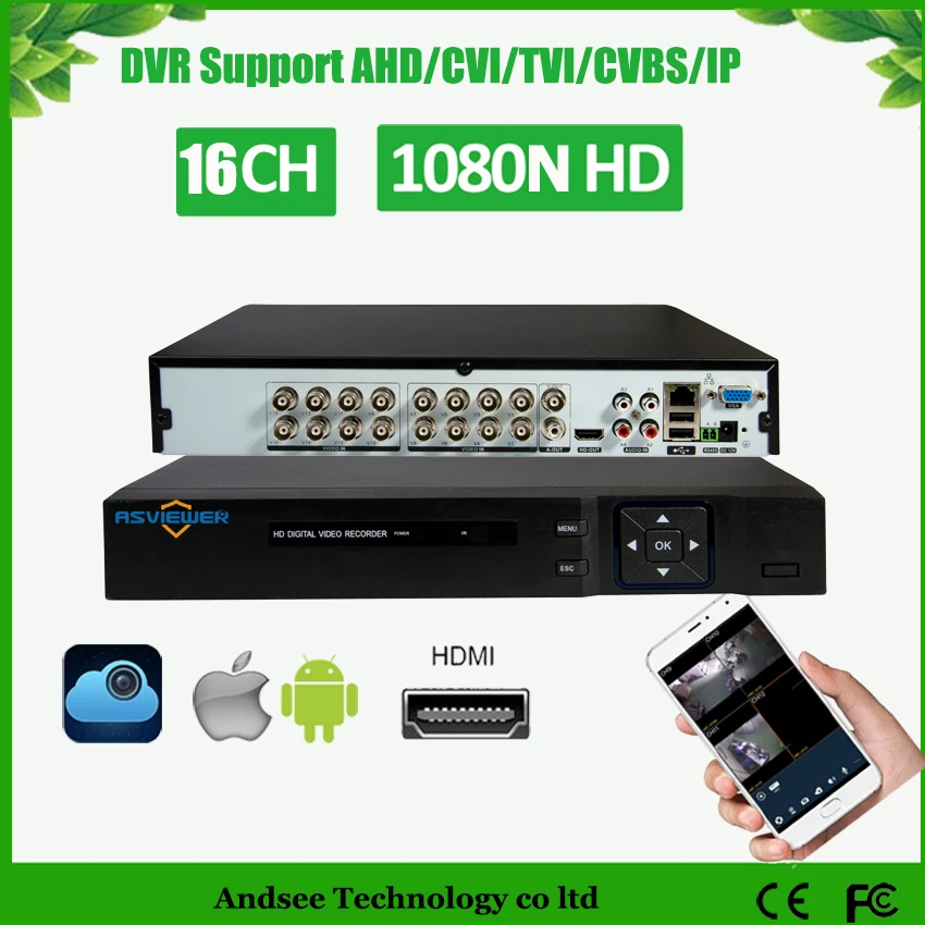 1080N 5 IN1 гибридный 16-КАНАЛЬНЫЙ Видеорегистратор Поддержка 16-канальный AHD/TVI HVR Onvif 2.4