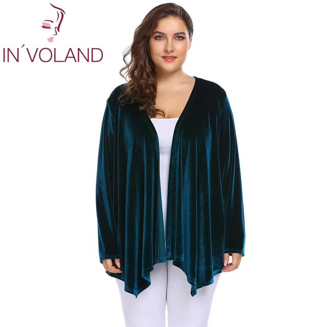 IN'VOLAND Big Size 4XL Women Sweater Cardigan Autumn Spring Long Sleeve Open Front Velvet Draped Casual Lady Plus Size Tops
IN'VOLAND Big Size 4XL Women Sweater Cardigan Autumn Spring Long Sleeve Open Front Velvet Draped Casual Lady Plus Size Tops