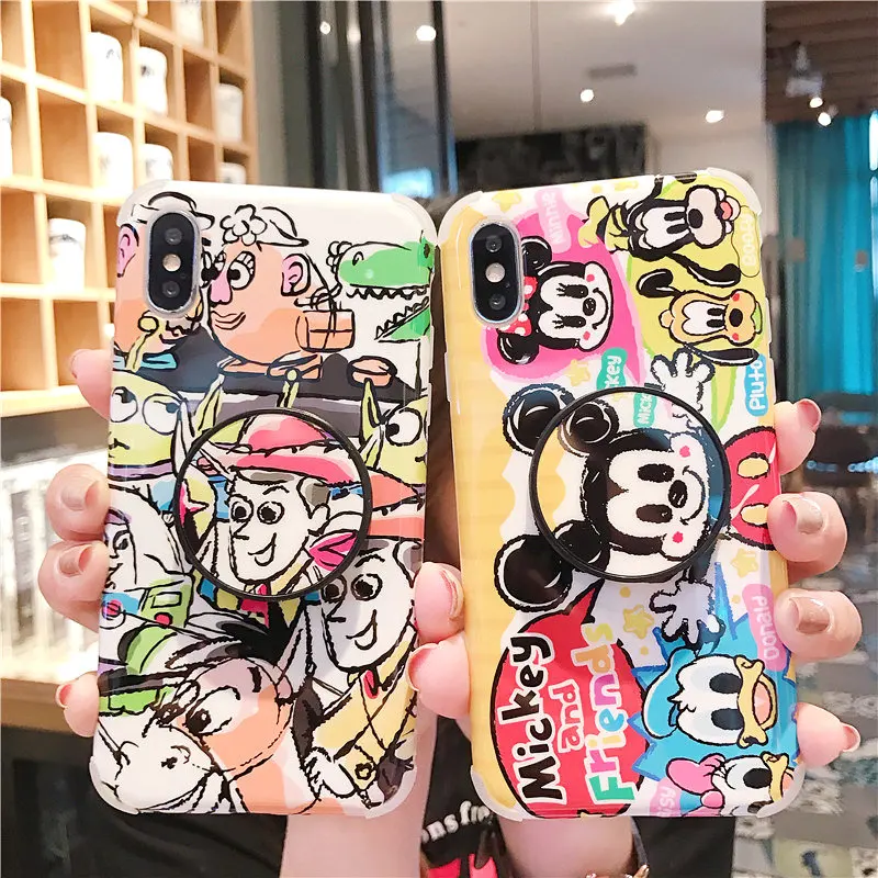 Phone Cases For Apple Iphone 6 6s 8 7 Plus X XR XS MAX Cartoon Mickey and Friends Toy Story Silicone Protection Cover With Stand
Phone Cases For Apple Iphone 6 6s 8 7 Plus X XR XS MAX Cartoon Mickey and Friends Toy Story Silicone Protection Cover With Stand