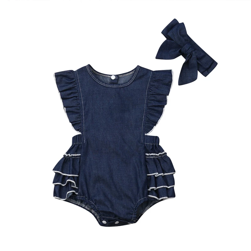2PCS Newborn Kid Baby Girls Denim Bodysuit Ruffle Jumpsuit Outfit Clothes Headband Baby Girl Clothing Toddler Backless Jumpsuit
2PCS Newborn Kid Baby Girls Denim Bodysuit Ruffle Jumpsuit Outfit Clothes Headband Baby Girl Clothing Toddler Backless Jumpsuit