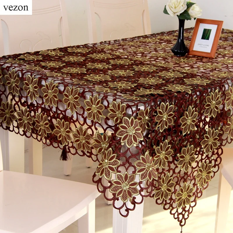 New Hot Sale Christmas Embroidery Satin Tablecloth Coffee Color Full Embroidered Xmas Table Linen Cloth Cover Overlay YYM744
New Hot Sale Christmas Embroidery Satin Tablecloth Coffee Color Full Embroidered Xmas Table Linen Cloth Cover Overlay YYM744