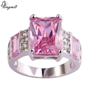 lingmei Gorgeous Jewelry Popular Pink CZWhite CZSterling Silver ColorRing Size 6-10 11 12 13 Women Wholesale
lingmei Gorgeous Jewelry Popular Pink CZWhite CZSterling Silver ColorRing Size 6-10 11 12 13 Women Wholesale