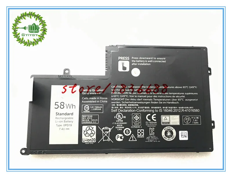 GYIYGY 7.4V 58WH 0PD19 OPD19 battery for Dell Latitude 3550 i5547-3750sLV 15'' OPD19 battery
GYIYGY 7.4V 58WH 0PD19 OPD19 battery for Dell Latitude 3550 i5547-3750sLV 15'' OPD19 battery