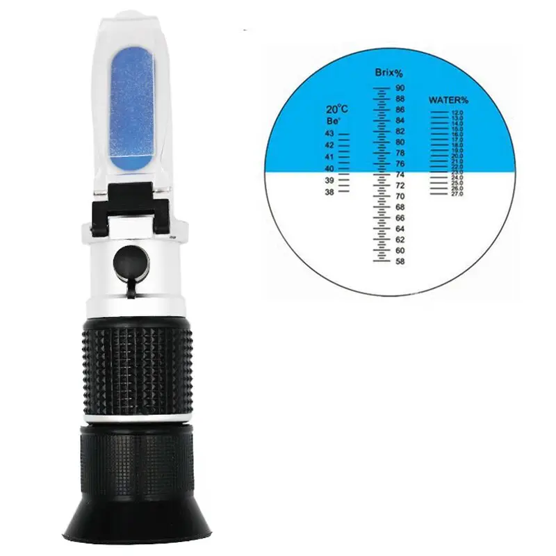 Hand held Brix Be Water 3 in 1 Honey Refractometer 58~90% brix for syrup controlling concentrations with ATC 30% OFF
Hand held Brix Be Water 3 in 1 Honey Refractometer 58~90% brix for syrup controlling concentrations with ATC 30% OFF