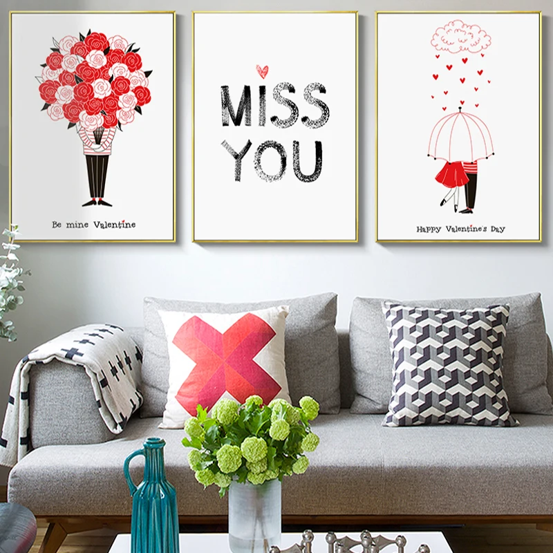 Nordic Romantic Roses Miss You Canvas Paintings Valentine's Day Gift Love Poster Print Wall Art Pictures Marriage Bedroom Decor
Nordic Romantic Roses Miss You Canvas Paintings Valentine's Day Gift Love Poster Print Wall Art Pictures Marriage Bedroom Decor