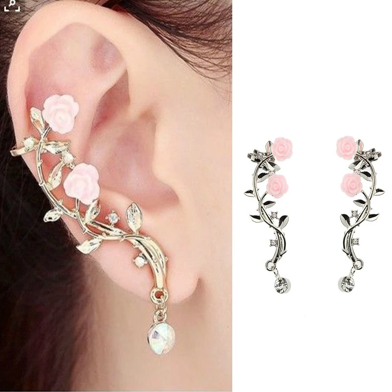 Fashion Flower Rhinestone Ear Cuff Earrings Gold Silver Color Bohemia Clip On Earrings Women Charm Ear Stud Jewelry Accessories
Fashion Flower Rhinestone Ear Cuff Earrings Gold Silver Color Bohemia Clip On Earrings Women Charm Ear Stud Jewelry Accessories