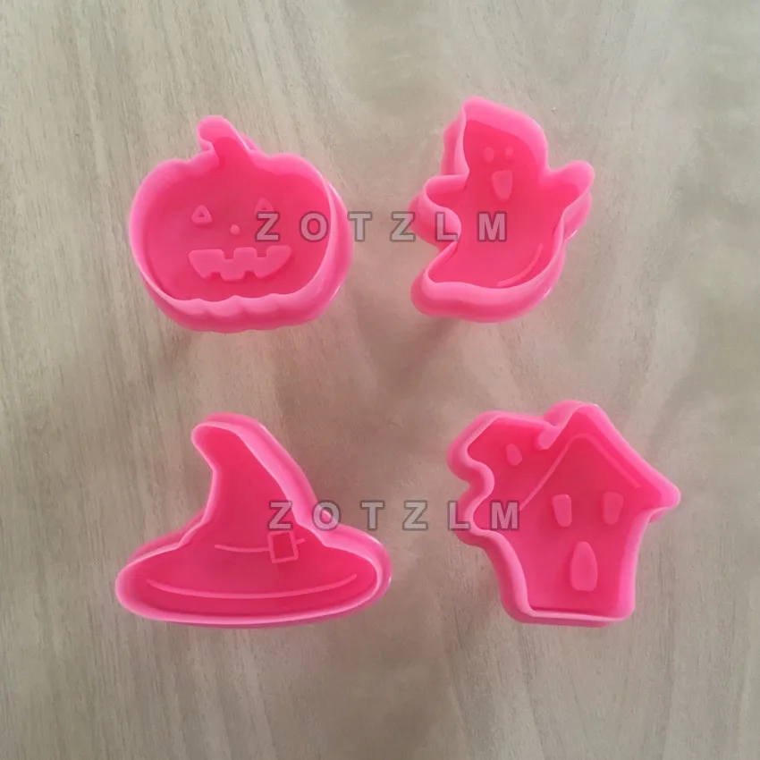 4 pcs/Lot Halloween Series Plastic Cookie Cutters Cake Candy Biscuit Mold Pumpkin Ghost Haunted House Shapes SLP015
4 pcs/Lot Halloween Series Plastic Cookie Cutters Cake Candy Biscuit Mold Pumpkin Ghost Haunted House Shapes SLP015