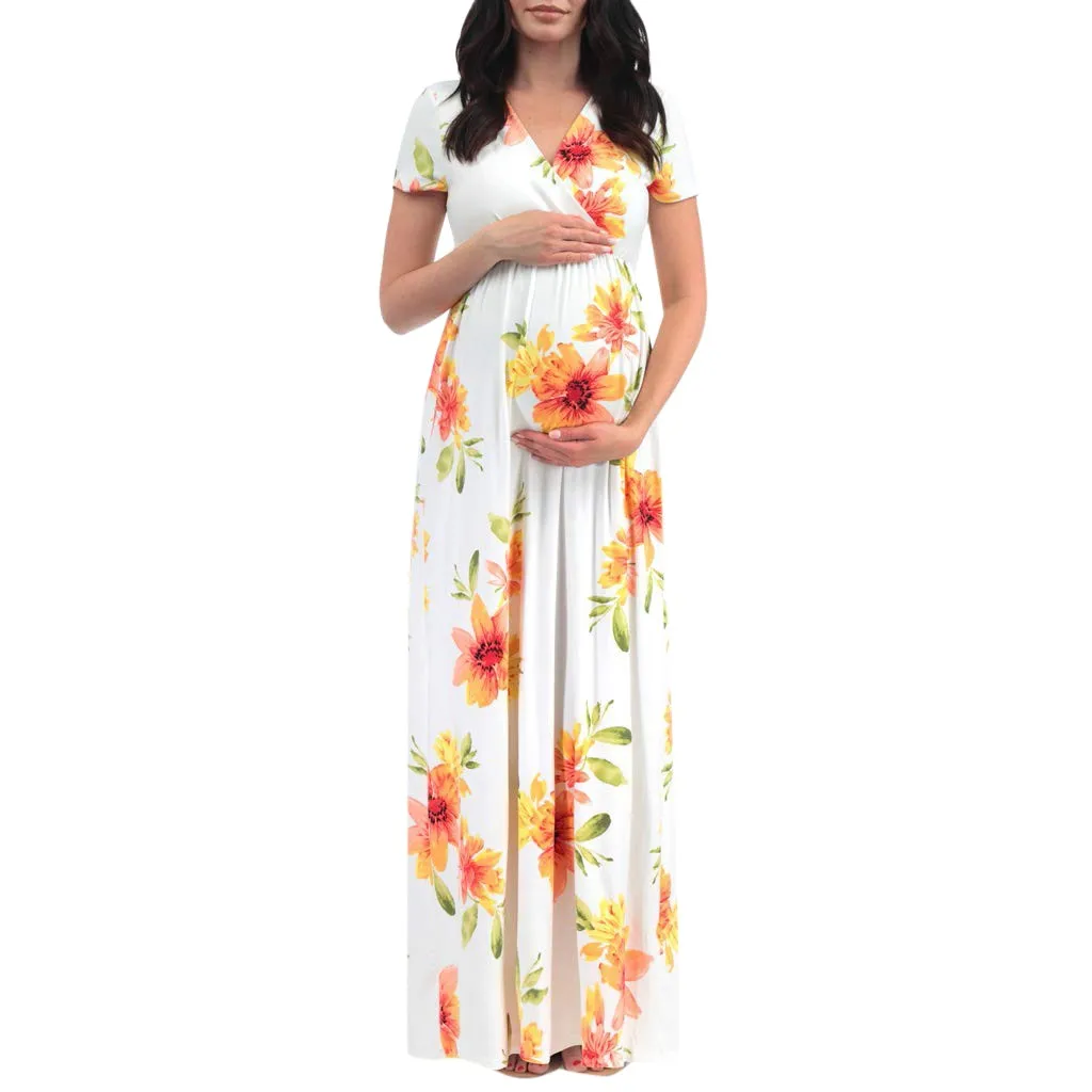 Women's Maternity Short Sleeve V-neck Floral Print Dress Pregnancy Clothes abiti premaman sukienka ciazowa vestido gravida 2019
Women's Maternity Short Sleeve V-neck Floral Print Dress Pregnancy Clothes abiti premaman sukienka ciazowa vestido gravida 2019