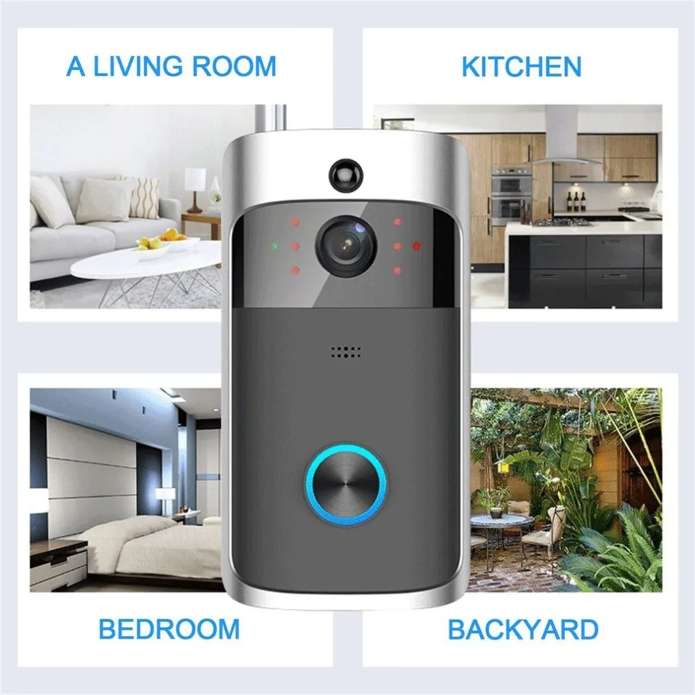 Wireless Video Doorbell WIFI Remote Intercom Detection Electronic HD Visible Monitor Night Vision For Apartments Alarm Camera
Wireless Video Doorbell WIFI Remote Intercom Detection Electronic HD Visible Monitor Night Vision For Apartments Alarm Camera
