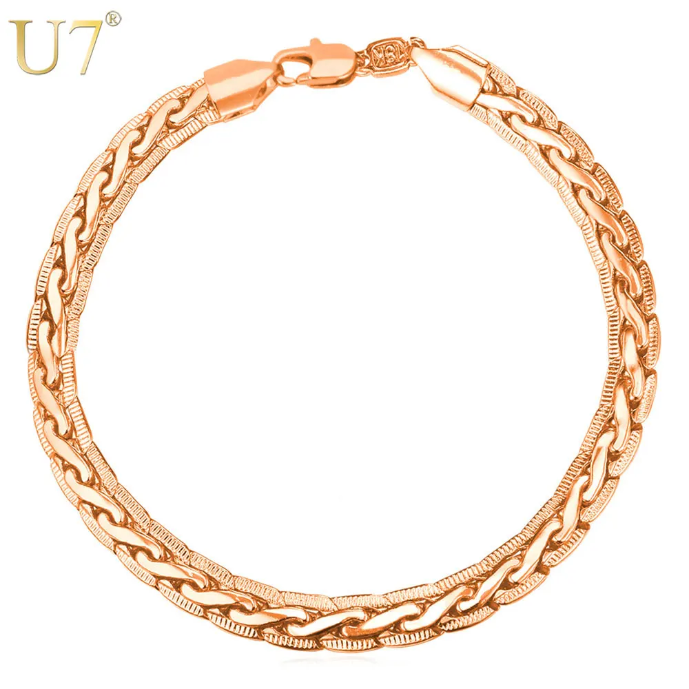 U7 Gold Color New Fashion Men Jewelry 21 CM Length Trendy Snake Chain & Link Bracelet H446
U7 Gold Color New Fashion Men Jewelry 21 CM Length Trendy Snake Chain & Link Bracelet H446