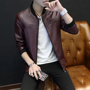 Fall 2019 new men's leather jackets youth leisure leather 
Fall 2019 new men's leather jackets youth leisure leather
