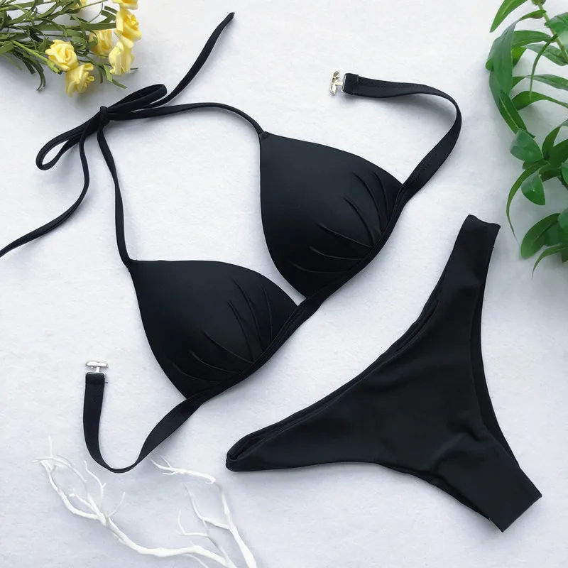 VIAOLI2018 Women Sexy Lace Black Bikini Set Halter Bandage Swimsuit Female Push Up Swimwear Padded Bathing Suit Summer Beachwear
VIAOLI2018 Women Sexy Lace Black Bikini Set Halter Bandage Swimsuit Female Push Up Swimwear Padded Bathing Suit Summer Beachwear