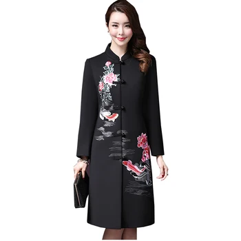 Long retro embroidered Wool coat Women 2018 Autumn winter New large size long sleeve loose single-breasted Elegant coat NW702
Long retro embroidered Wool coat Women 2018 Autumn winter New large size long sleeve loose single-breasted Elegant coat NW702