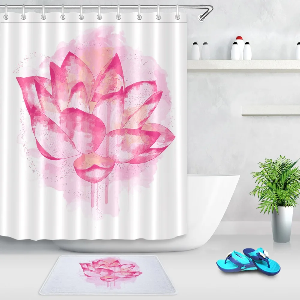 Ink Painting Lotus Flower Bloom Pink White Shower Curtains Bathroom Curtain Waterproof Polyester Fabric for Bathtub Home Decor
Ink Painting Lotus Flower Bloom Pink White Shower Curtains Bathroom Curtain Waterproof Polyester Fabric for Bathtub Home Decor
