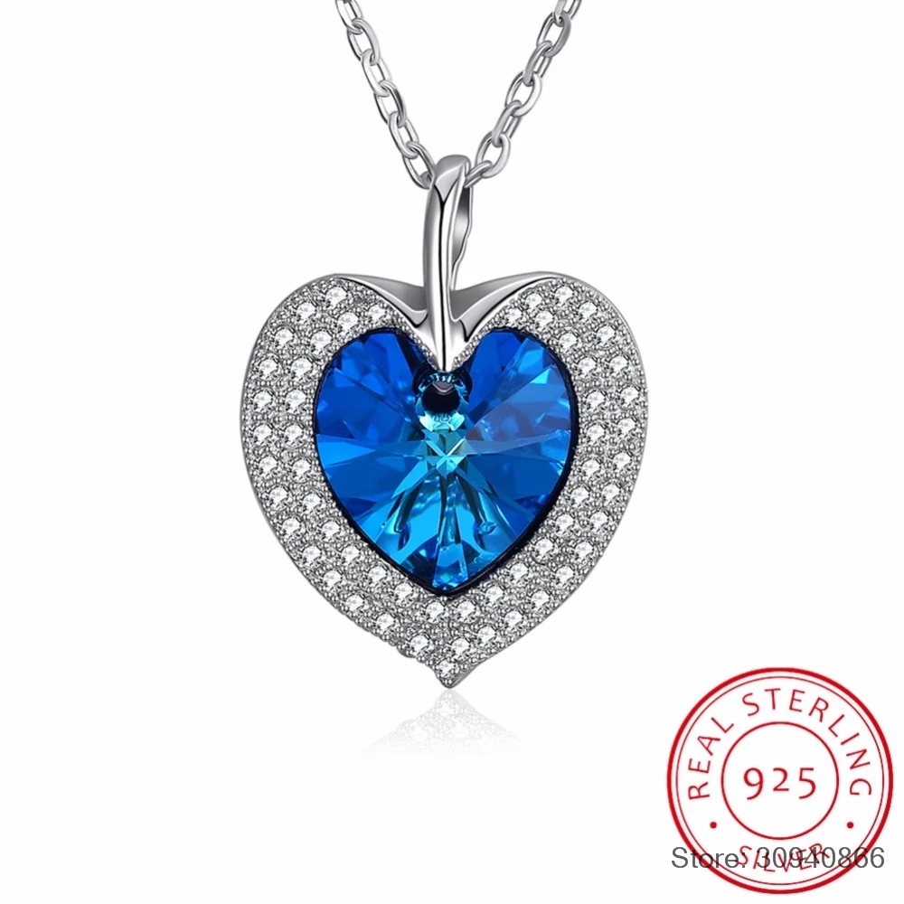 SMTCAT Crystals From Blue Heart Pendant Necklaces Real S925 Silver Fine Jewelry For Mother Lovers Wedding Gift 2019
SMTCAT Crystals From Blue Heart Pendant Necklaces Real S925 Silver Fine Jewelry For Mother Lovers Wedding Gift 2019