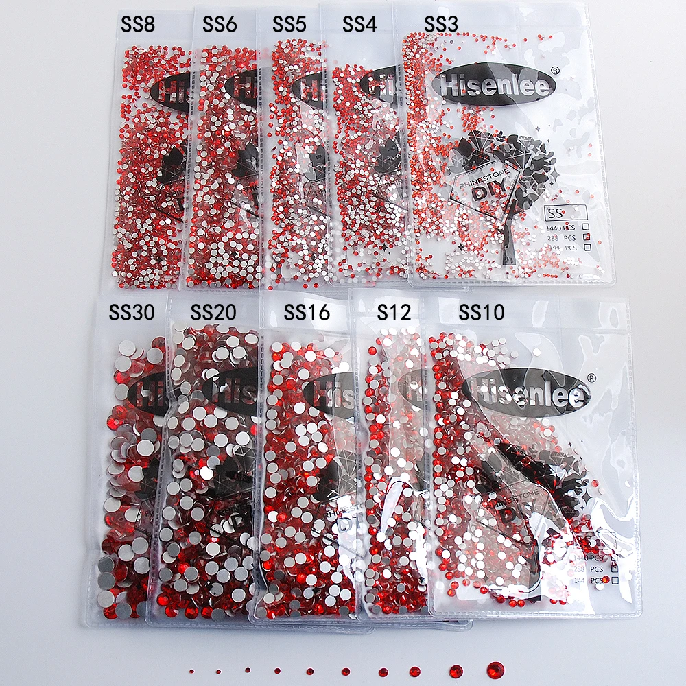 Hisenlee Mixed SS3-SS30 Light Siam Flat Back Nails Art Non Hot fix Rhinestones For Rhinestone & Decoration Glue on Stone Strass
Hisenlee Mixed SS3-SS30 Light Siam Flat Back Nails Art Non Hot fix Rhinestones For Rhinestone & Decoration Glue on Stone Strass