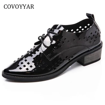 COVOYYAR Patent Leather Flat Shoes Women 2019 Spring Autumn Breathable Brogue Shoes Pointed Toe Lace Up Lady Flats WFS809
COVOYYAR Patent Leather Flat Shoes Women 2019 Spring Autumn Breathable Brogue Shoes Pointed Toe Lace Up Lady Flats WFS809