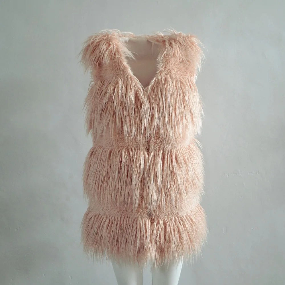 Real time fashion imitation fur vest female Europe and America popular beach wool vest (22)