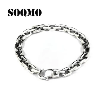 SOQMO Vintage Square buckle Men brand bracelet 925 sterling silver chain bracelet bangle for men or women fine jewelry 925
SOQMO Vintage Square buckle Men brand bracelet 925 sterling silver chain bracelet bangle for men or women fine jewelry 925