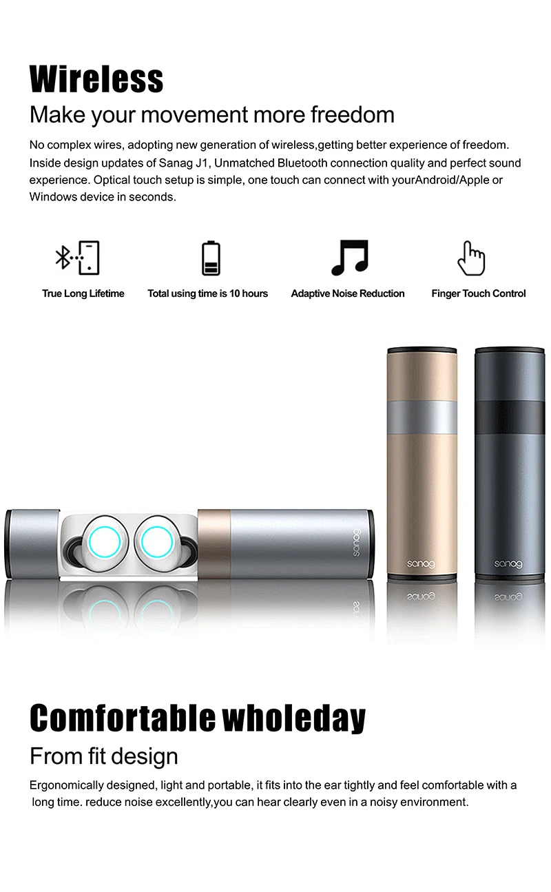 J1 tws 5.0 true wireless mini earbuds with mic 7