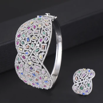 Fashion Jewelry Set Indian Style Wide Surface Hollow Full Cubic Zirconia Bangle Bracelet Ring jewelry sets For Women Engagement
Fashion Jewelry Set Indian Style Wide Surface Hollow Full Cubic Zirconia Bangle Bracelet Ring jewelry sets For Women Engagement