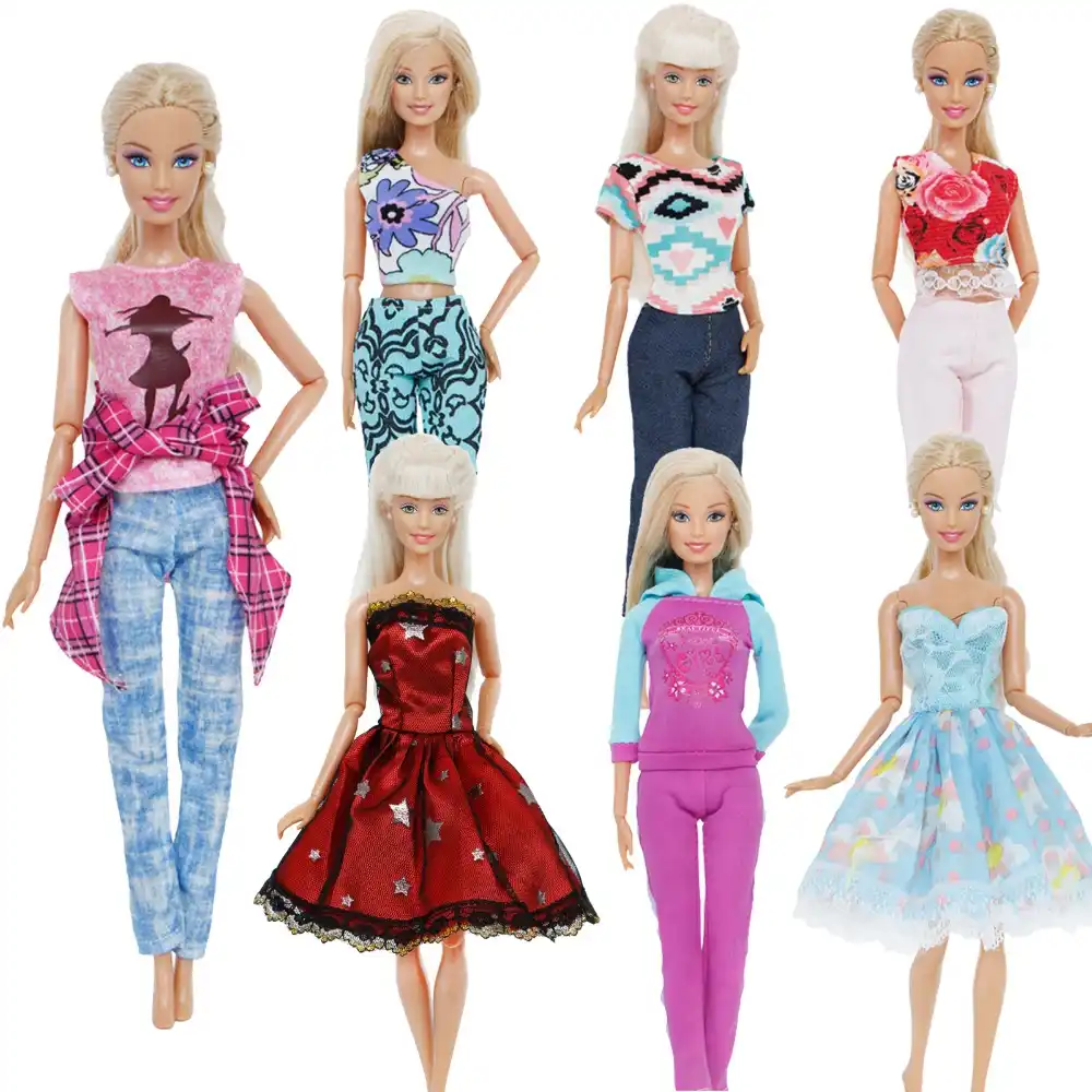trousers mixed style t-shirt sexy tops clothes for barbie doll