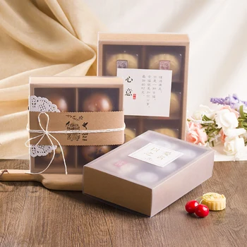 4 and 6 pack Drawer Kraft paper Mid-Autumn Festival Moon cake box Frosted transparent Egg-Yolk Puff pastry Packaging Boxes
4 and 6 pack Drawer Kraft paper Mid-Autumn Festival Moon cake box Frosted transparent Egg-Yolk Puff pastry Packaging Boxes