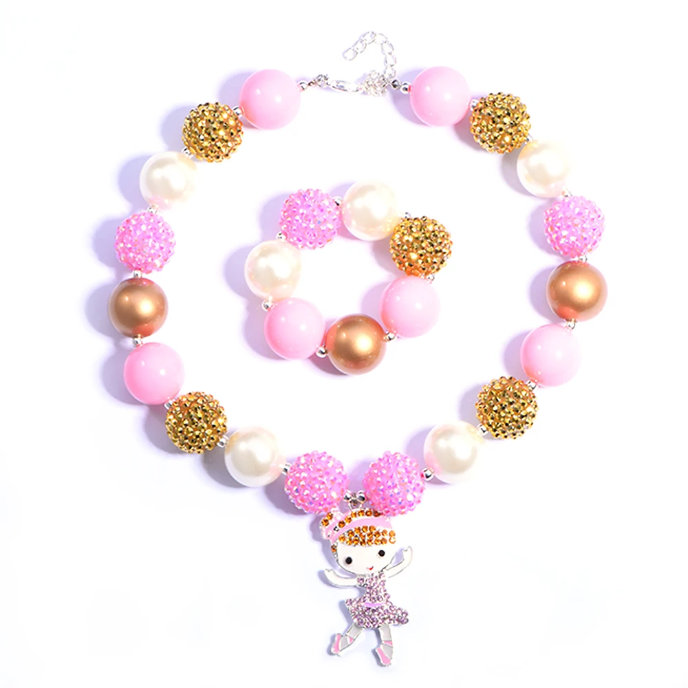 Princess Balleriana Chunky Bubblegum Necklace & Bracelet Set, Ballet Girl Necklace Jewelry Photo Prop Baby Girl's Party Gifts
Princess Balleriana Chunky Bubblegum Necklace & Bracelet Set, Ballet Girl Necklace Jewelry Photo Prop Baby Girl's Party Gifts