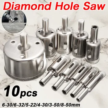 Drillpro 10pcs 8-50mm Core Drill Bit Diamond Hole Saw Cutting Set Cutter Tool for Tiles Marble Glass Granite Power Tool Set
Drillpro 10pcs 8-50mm Core Drill Bit Diamond Hole Saw Cutting Set Cutter Tool for Tiles Marble Glass Granite Power Tool Set