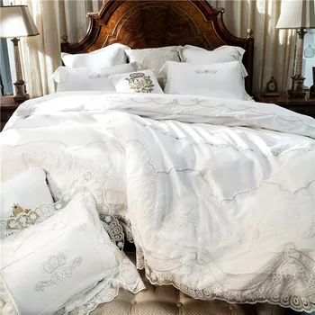 French style white romantic Lace edge Luxury Princess Egyptian cotton Bedding set Duvet Cover Bed Linen Bed sheet Pillowcases
French style white romantic Lace edge Luxury Princess Egyptian cotton Bedding set Duvet Cover Bed Linen Bed sheet Pillowcases