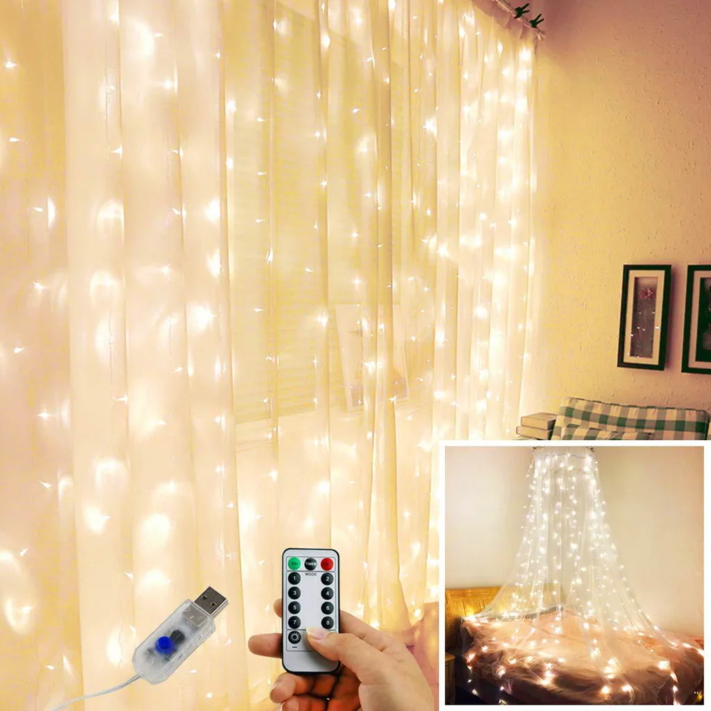 Curtain Stripe Lights, 300LED 8 Modes Warm White Fairy String Lights Decoration Garden Bedroom Outdoor Indoor Decoration#30
Curtain Stripe Lights, 300LED 8 Modes Warm White Fairy String Lights Decoration Garden Bedroom Outdoor Indoor Decoration#30
