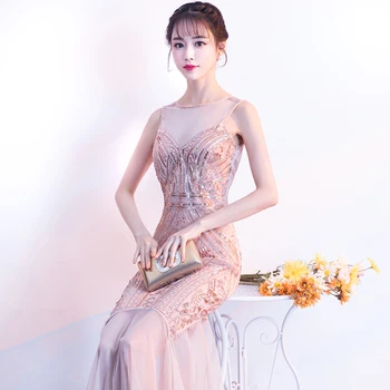 Women Sparkly Sequin Wedding Long Dress Sexy Sleeveless Fish Tail Slim Dress Prom Party Catwalk Host Stage Performance Dresses
Women Sparkly Sequin Wedding Long Dress Sexy Sleeveless Fish Tail Slim Dress Prom Party Catwalk Host Stage Performance Dresses
