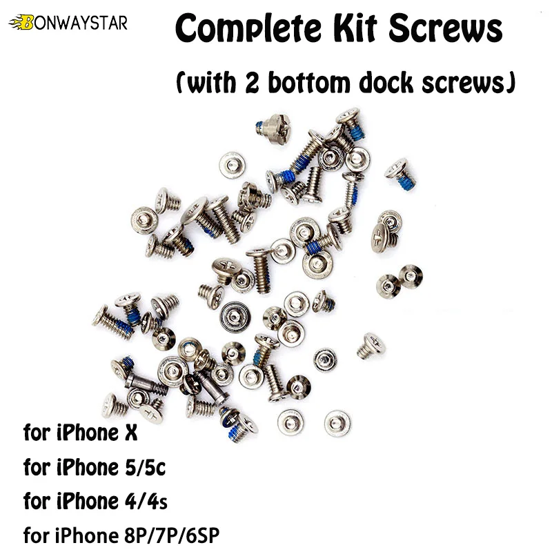 Полный комплект винтов для iPhone 5c 6sp 6X8 7Plus 5s с 2 нижними болтами док станции полный
