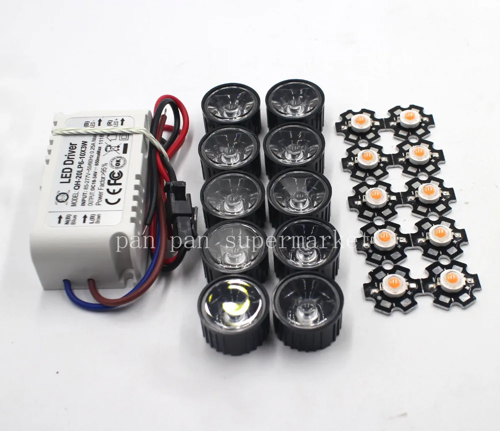 10X 3W Plant Grow Full Spectrum 380-840nm High Power LED + 10pcs lens + 1pcs 6-10x3w driver
10X 3W Plant Grow Full Spectrum 380-840nm High Power LED + 10pcs lens + 1pcs 6-10x3w driver