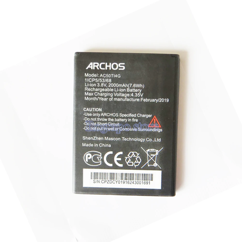 100% New 3.8V 2000mAh AC50TI4G High Quality Replacement Battery For Archos 50 Titanium 4G Mobile Phone+ gift
100% New 3.8V 2000mAh AC50TI4G High Quality Replacement Battery For Archos 50 Titanium 4G Mobile Phone+ gift