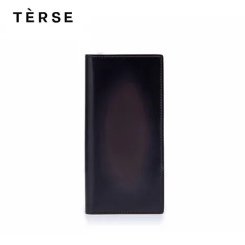 

TERSE 2018 New Wallets 100% Genuine Leather Purse For Men Women With Card Holder Luxury Vintage Long Wallet Customize Logo 9589